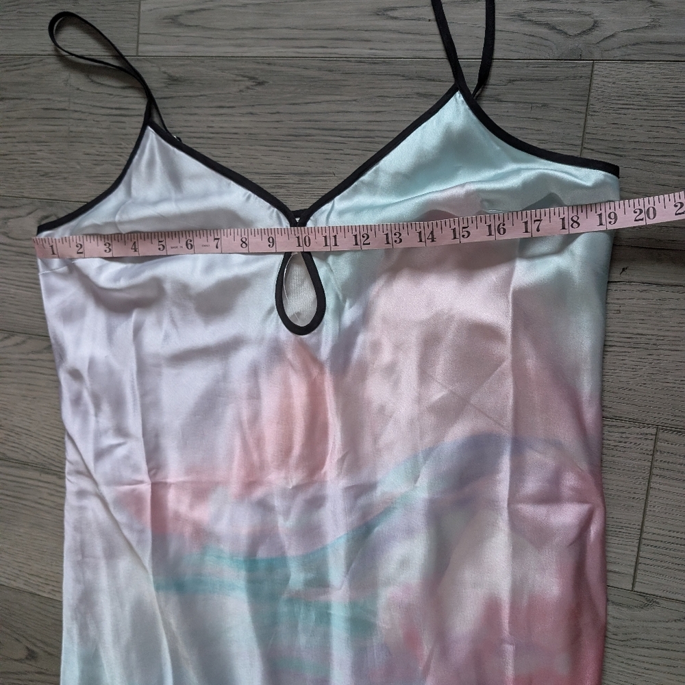 Anthropologie Geisha Designs‎ Printed Watercolor Satin Slip Dress Size Large - Picture 10 of 11